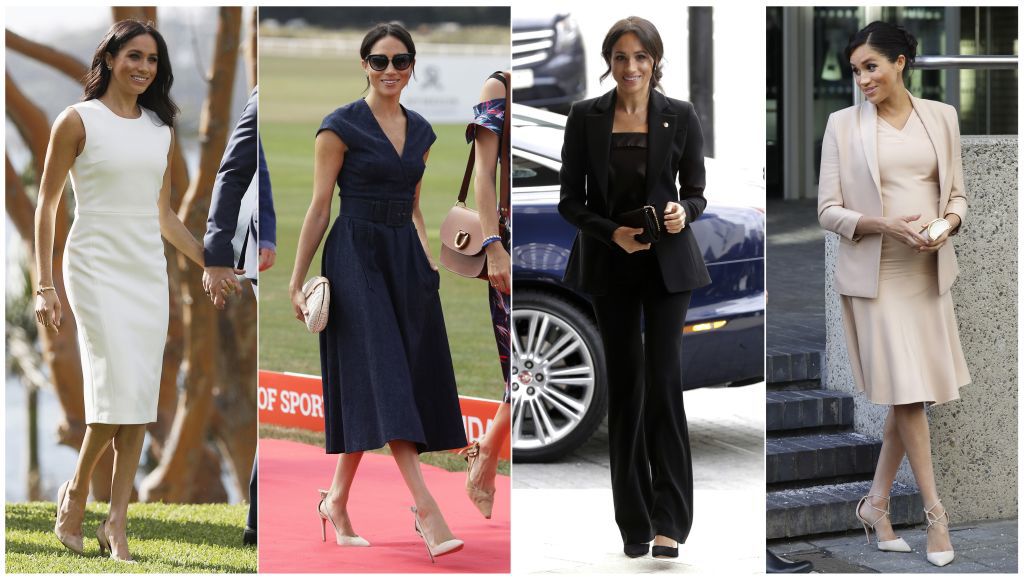 This combination photo shows Meghan, Duchess of Sussex